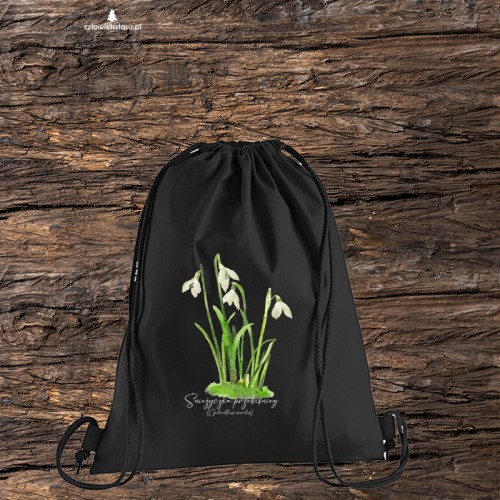 Śnieżyczka przebiśnieg /Galanthus nivalis L./ – prezent dla botanika, prezent dla florysty, miłośnika roślin - Worek-Plecak