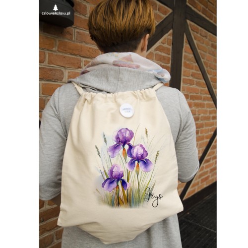 Irys /Irys l./– prezent dla botanika, prezent dla florysty, miłośnika roślin - Worek-Plecak