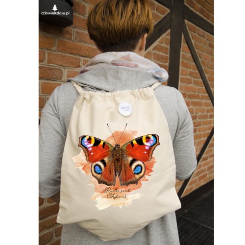 Rusałka pawik /Aglais io/- prezent dla Lepidopterologa, prezent dla entomologa - Worek-Plecak