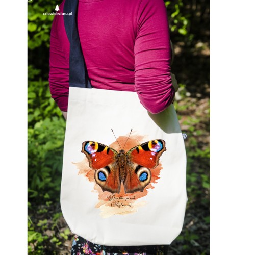 Rusałka pawik /Aglais io/- prezent dla Lepidopterologa, prezent dla entomologa - Torba na ramię