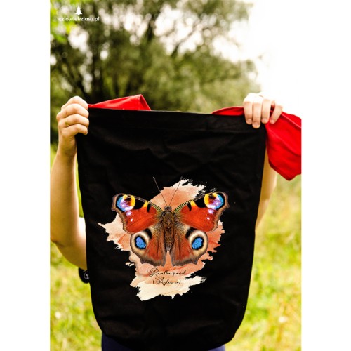 Rusałka pawik /Aglais io/- prezent dla Lepidopterologa, prezent dla entomologa - Torba na ramię