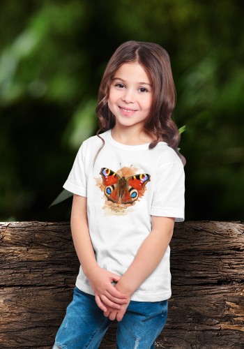 Rusałka pawik /Aglais io/- prezent dla Lepidopterologa, prezent dla entomologa - Koszulka dziecięca