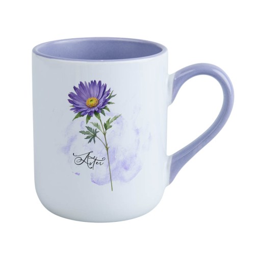 Aster /Aster L./ - prezent dla botanika, prezent dla florysty, miłośnika roślin - Kubek fioletowy coffee