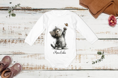 Kot - Kotek - prezent dla miłośnika kotów - Personalizacja – Body z kotem - Body - Bodziak