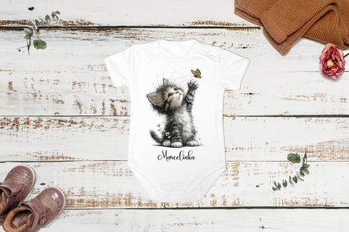 Kot - Kotek - prezent dla miłośnika kotów - Personalizacja – Body z kotem - Body - Bodziak