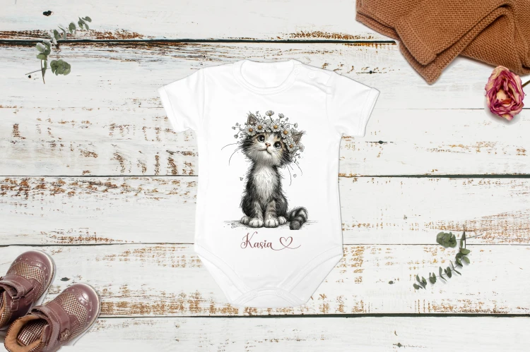 Kot - Kotek - prezent dla miłośnika kotów 2# - Personalizacja – Body z kotem - Body - Bodziak