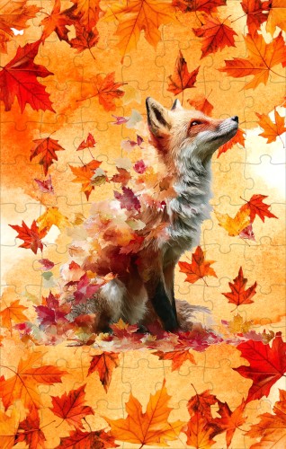 Lis jesień - Puzzle z lisem - 120 elementów - Puzzle