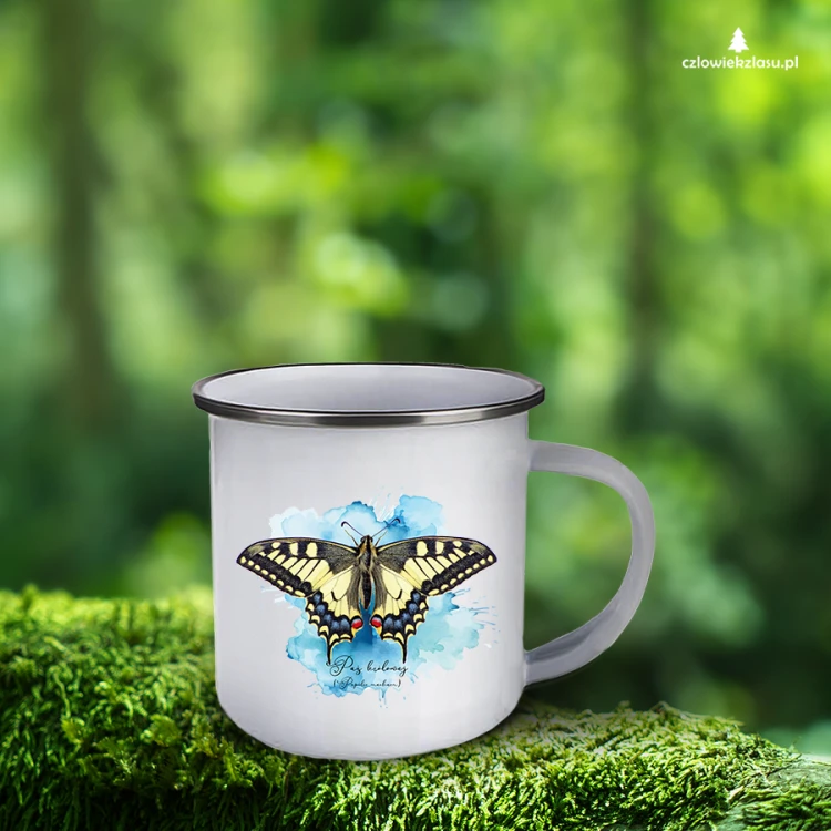 Paź królowej /Papilio machaon/ - prezent dla Lepidopterologa, prezent dla entomologa - Kubek emaliowany