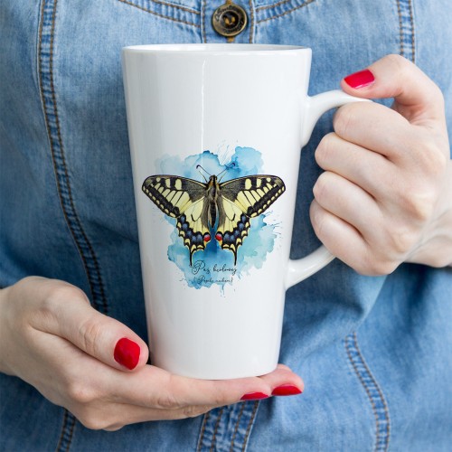 Paź królowej /Papilio machaon/ - prezent dla Lepidopterologa, prezent dla entomologa - Kubek latte
