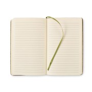 Notatnik eko - Z fusów herbacianych i korka - Z grawerem liście dębu - Notes zielony