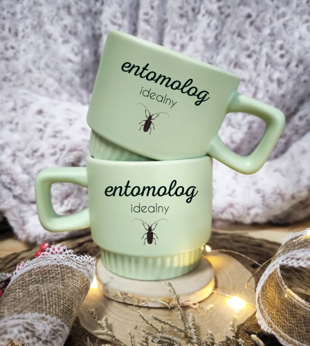 Entomolog - Kubek zielony żebrowany - Prezent dla entomologa - Kubek