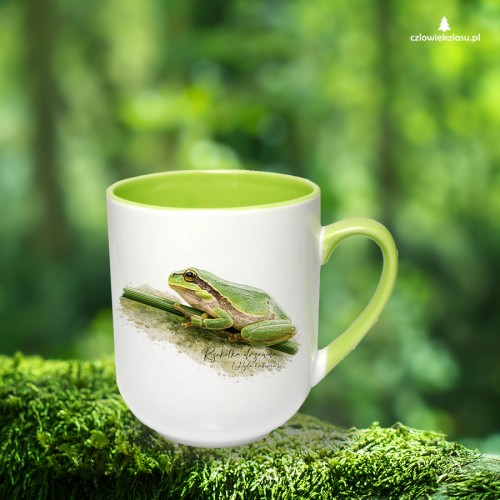 Rzekotka drzewna /Hyla arborea/ – prezent dla Herpetologa - Kubek jasnozielony coffee