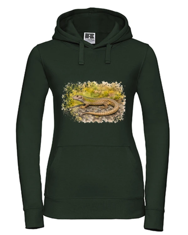 Jaszczurka zwinka /Lacerta agilis/ – prezent dla herpetologa - Bluza z kapturem / Bluza bez kaptura