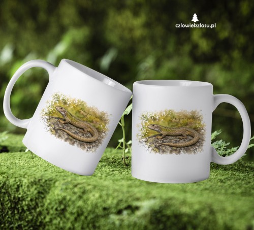 Jaszczurka zwinka /Lacerta agilis/ – prezent dla herpetologa - Kubek ceramiczny