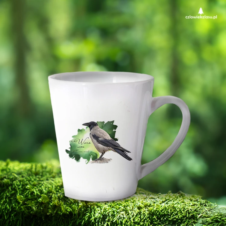 Wrona siwa /Corvus corone/ - prezent dla ornitologa - Kubek latte