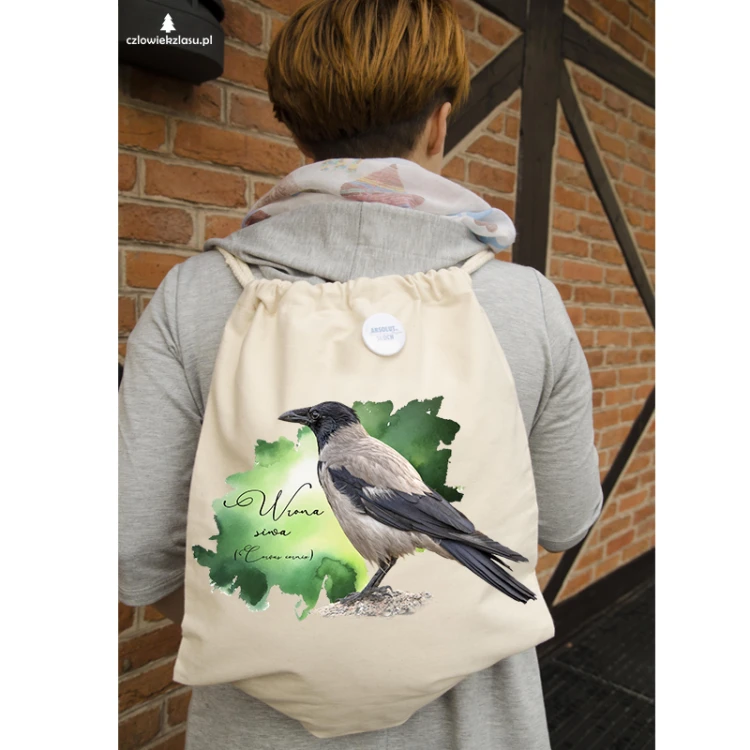 Wrona siwa /Corvus corone/ - prezent dla ornitologa - Worek-Plecak