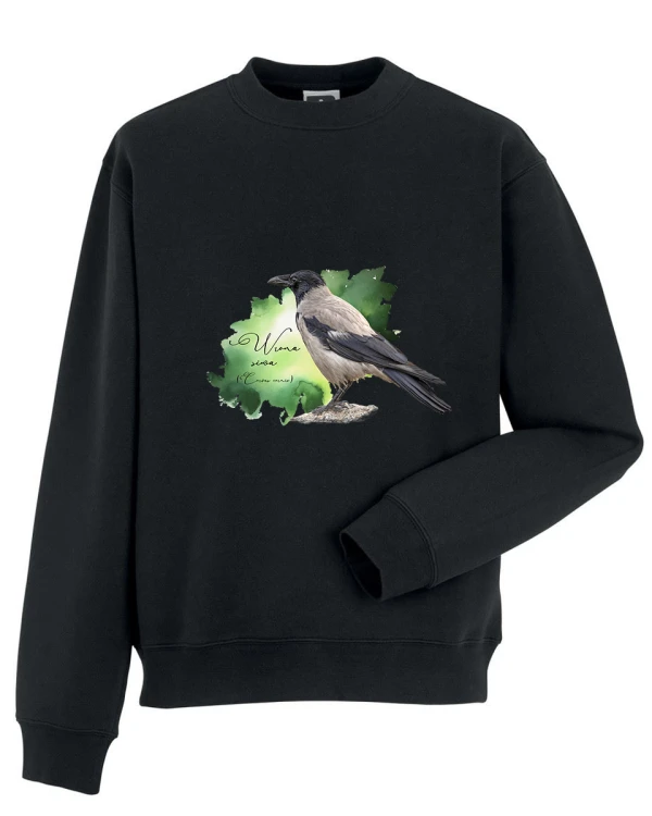 Wrona siwa /Corvus corone/ - prezent dla ornitologa - Bluza z kapturem / Bluza bez kaptur