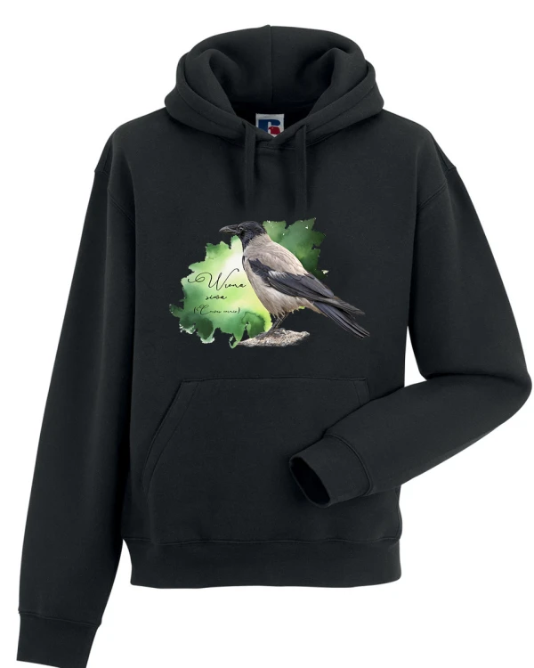 Wrona siwa /Corvus corone/ - prezent dla ornitologa - Bluza z kapturem / Bluza bez kaptur