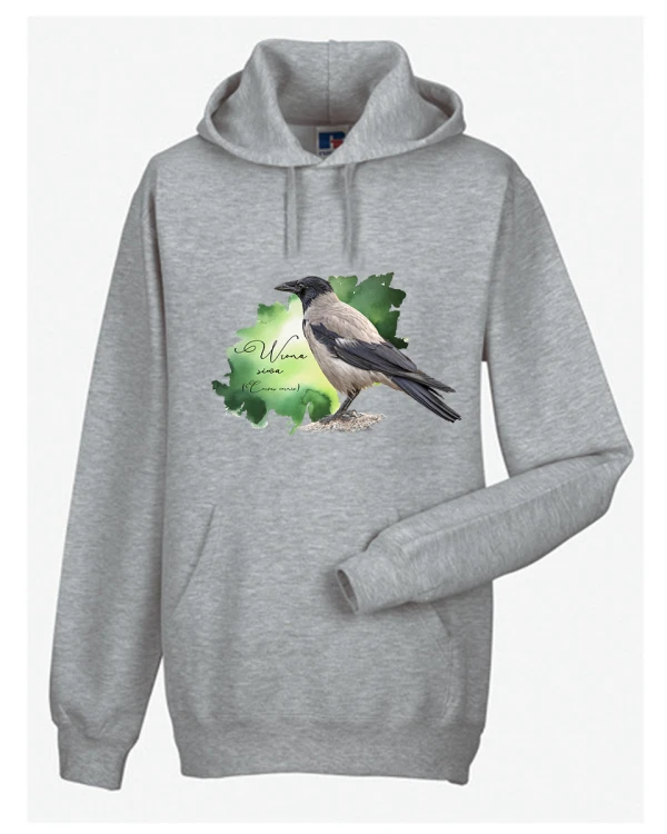 Wrona siwa /Corvus corone/ - prezent dla ornitologa - Bluza z kapturem / Bluza bez kaptur