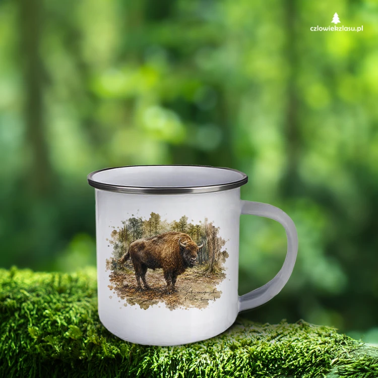 Żubr /Bos bonasus/ - kubek emaliowany 300 ml