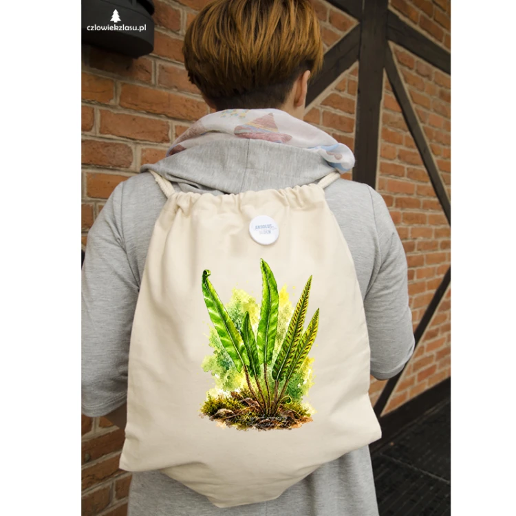 Języcznik zwyczajny /Asplenium scolopendrium/ - prezent dla botanika, prezent dla florysty, miłośnika roślin - Worek-Plecak