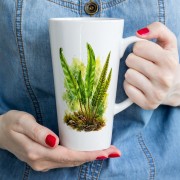 Języcznik zwyczajny /Asplenium scolopendrium/ - prezent dla botanika, prezent dla florysty, miłośnika roślin - Kubek latte