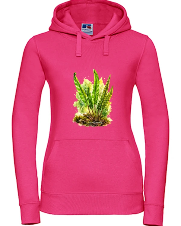 Języcznik zwyczajny /Asplenium scolopendrium/ - prezent dla botanika, prezent dla florysty, miłośnika roślin - Bluza z kapturem