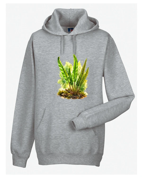 Języcznik zwyczajny /Asplenium scolopendrium/ - prezent dla botanika, prezent dla florysty, miłośnika roślin - Bluza z kapturem