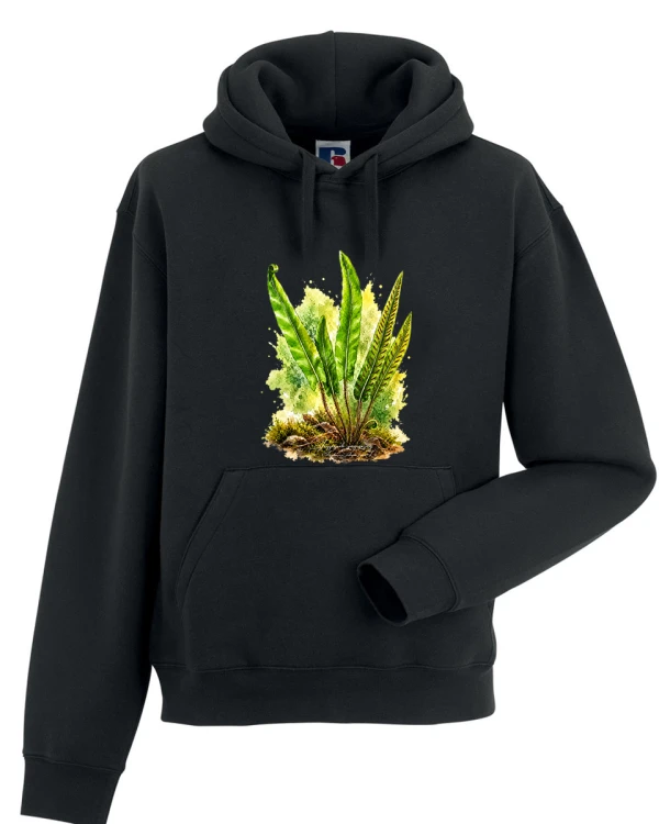 Języcznik zwyczajny /Asplenium scolopendrium/ - prezent dla botanika, prezent dla florysty, miłośnika roślin - Bluza z kapturem
