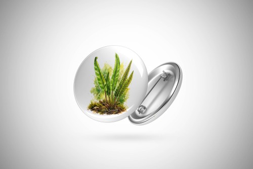 Języcznik zwyczajny /Asplenium scolopendrium/ - prezent dla botanika, prezent dla florysty, miłośnika roślin - Przypinka