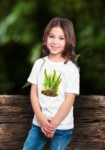 Języcznik zwyczajny /Asplenium scolopendrium/ - prezent dla botanika, prezent dla florysty, miłośnika roślin - Koszulka dziecięca