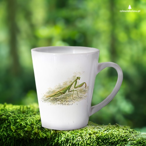 Modliszka zwyczajna /Mantis religiosa/ - prezent dla entomologa - Kubek latte
