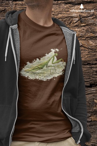 Modliszka zwyczajna /Mantis religiosa/ - prezent dla entomologa - Koszulka damska / męska