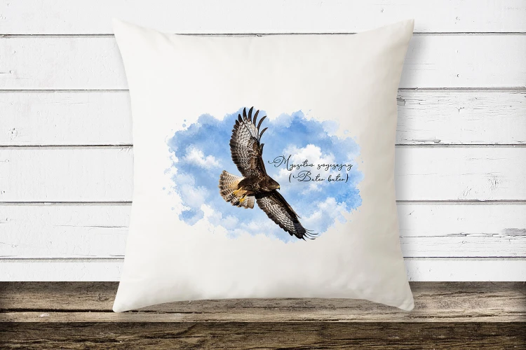 myszołów (Buteo buteo) - prezent dla Ornitologa - Poduszka