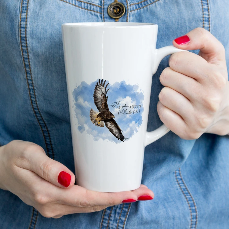 Myszołów (Buteo buteo) - prezent dla Ornitologa - Kubek latte