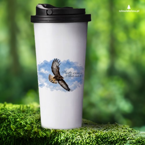 Myszołów (Buteo buteo) - prezent dla Ornitologa - kubek termiczny