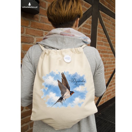 Dymówka /Hirundo rustica/ - prezent dla ornitologa - Worek-Plecak