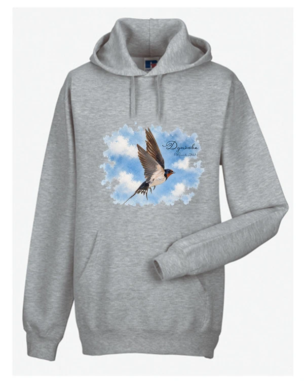 Dymówka /Hirundo rustica/ - prezent dla ornitologa - Bluza z kapturem / Bluza bez kaptura