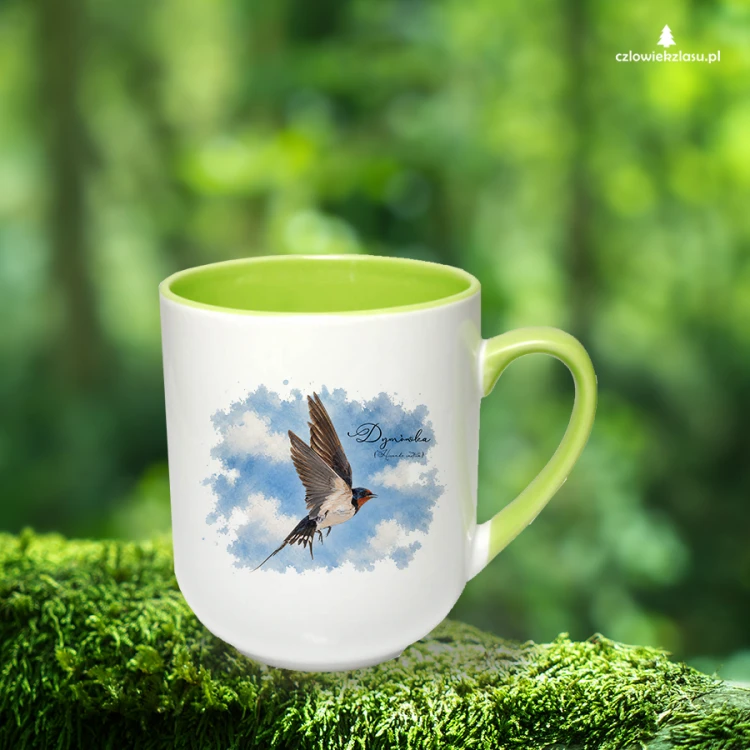 Dymówka /Hirundo rustica/ - prezent dla ornitologa - Kubek jasnozielony coffee
