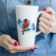 Gil zwyczajny /Pyrrhula pyrrhula/ - prezent dla ornitologa - Kubek latte