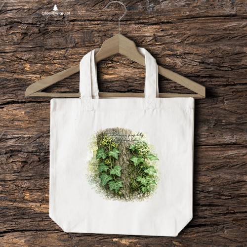 Bluszcz pospolity /Hedera helix/ - prezent dla botanika, prezent dla florysty, miłośnika roślin - Torba naturalna