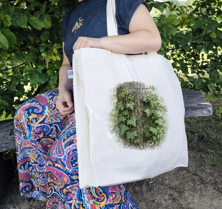Bluszcz pospolity /Hedera helix/ - prezent dla botanika, prezent dla florysty, miłośnika roślin - Bardzo duża torba