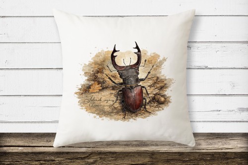 Jelonek rogacz /Lucanus cervus/ - prezent dla Entomologa - Poduszka