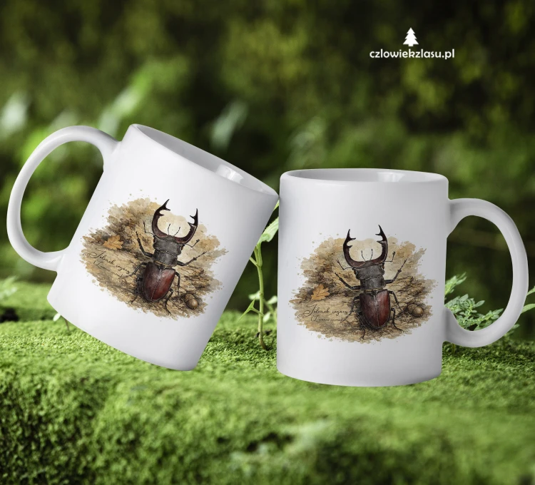 Jelonek rogacz /Lucanus cervus/ - prezent dla Entomologa - Kubek ceramiczny