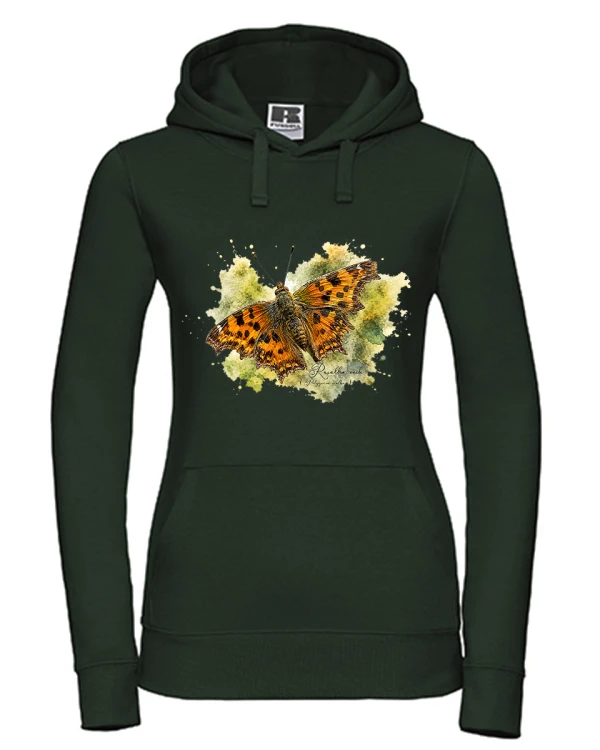 Rusałka ceik /Polygonia c-album/ - prezent dla Lepidopterologa, prezent dla entomologa - Bluza z kapturem / Bluza bez kaptura