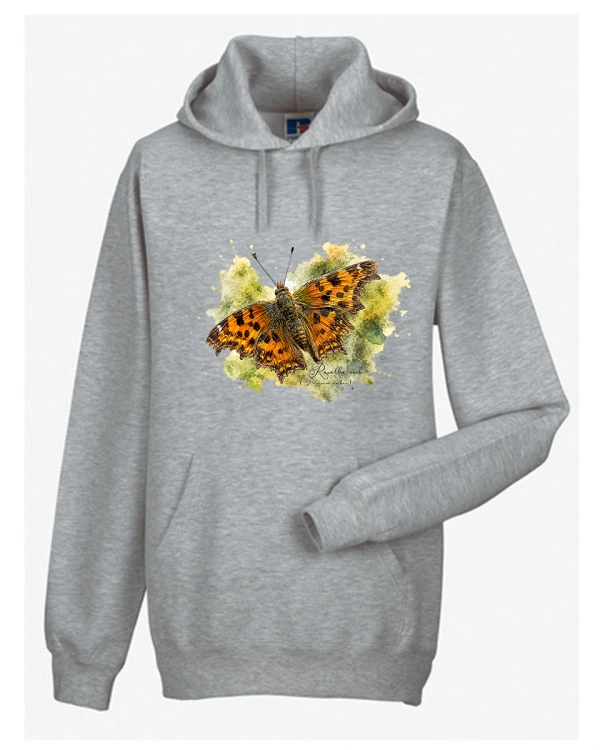 Rusałka ceik /Polygonia c-album/ - prezent dla Lepidopterologa, prezent dla entomologa - Bluza z kapturem / Bluza bez kaptura