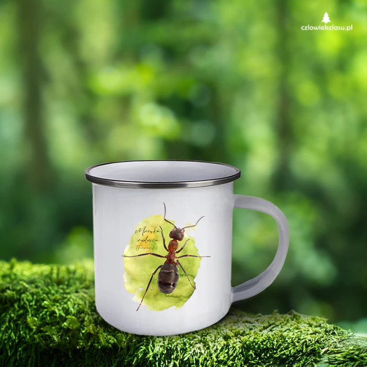 Mrówka rudnica - Formica rufa - Kubek emaliowany