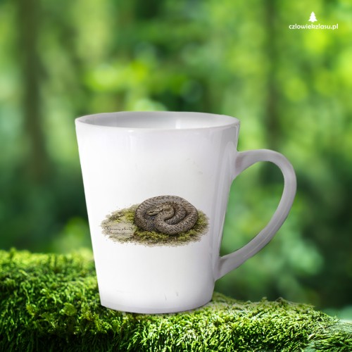 Gniewosz plamisty /Coronella austriaca/ - Kubek z wężem - Prezent dla herpetologa - Kubek latte