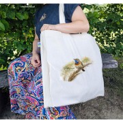 Podróżniczek /Luscinia svecica/ - Prezent dla przyrodnika - Duża torba premium