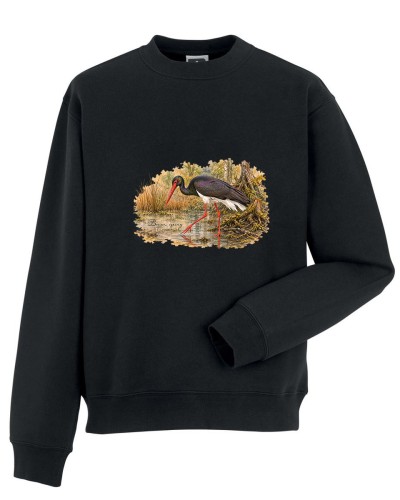 Bocian czarny /Ciconia nigra/ - prezent dla ornitologa - Bluza z kapturem / Bluza bez kaptura